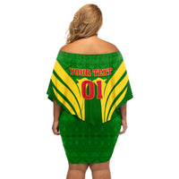 Mali Football Off Shoulder Short Dress Tous Derriere Les Aigles Du Mali - Wonder Print Shop