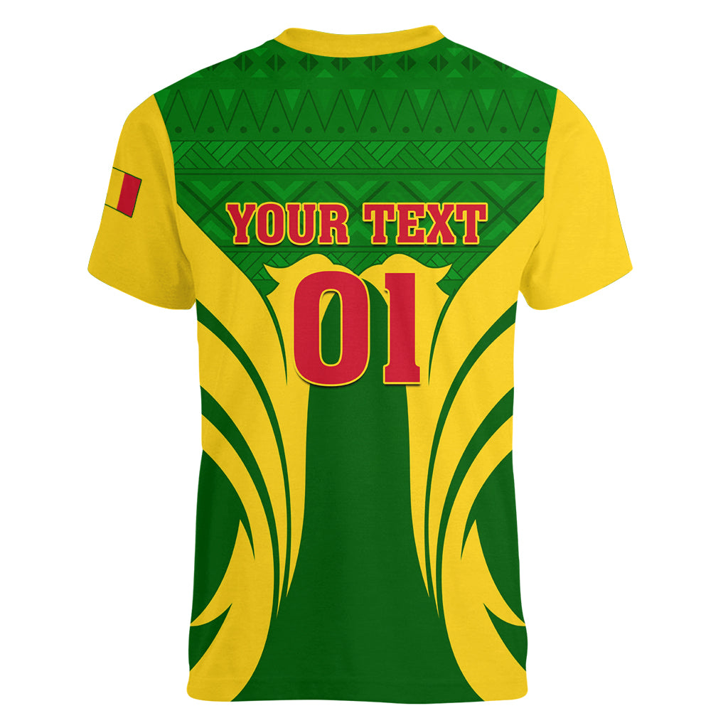 Mali Football Women V Neck T Shirt Tous Derriere Les Aigles Du Mali - Wonder Print Shop