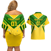 Australia Soccer Couples Matching Off Shoulder Short Dress and Hawaiian Shirt Go Socceroos - Wonder Print Shop