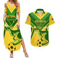 Australia Soccer Couples Matching Summer Maxi Dress and Hawaiian Shirt Go Socceroos - Wonder Print Shop