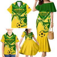 Australia Soccer Family Matching Mermaid Dress and Hawaiian Shirt Go Socceroos - Wonder Print Shop