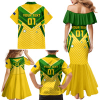 Australia Soccer Family Matching Mermaid Dress and Hawaiian Shirt Go Socceroos - Wonder Print Shop