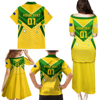 Australia Soccer Family Matching Puletasi and Hawaiian Shirt Go Socceroos - Wonder Print Shop