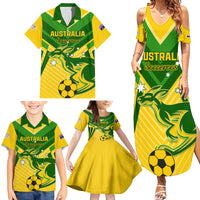 Australia Soccer Family Matching Summer Maxi Dress and Hawaiian Shirt Go Socceroos - Wonder Print Shop