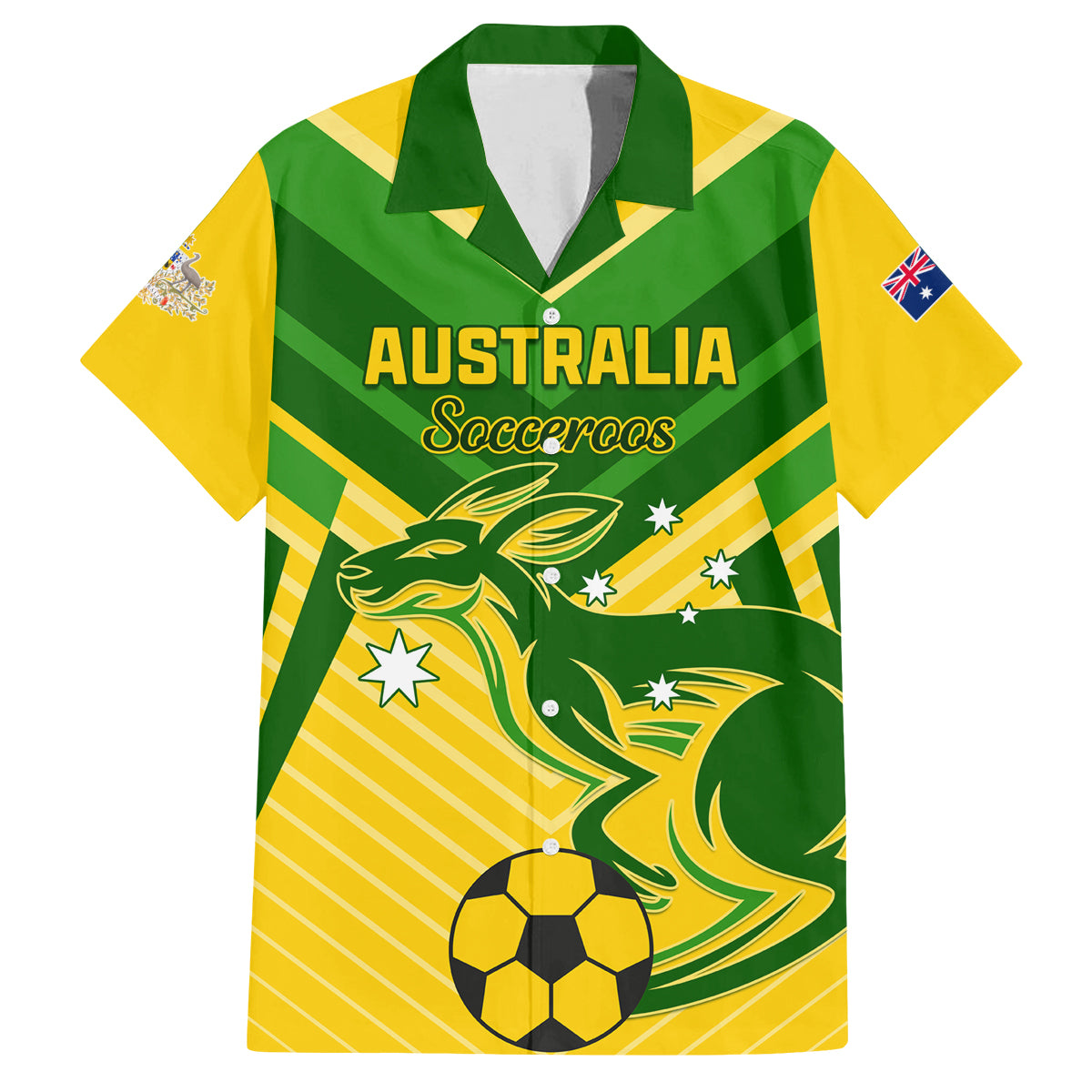 Australia Soccer Family Matching Tank Maxi Dress and Hawaiian Shirt Go Socceroos - Wonder Print Shop