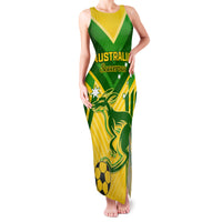 Australia Soccer Family Matching Tank Maxi Dress and Hawaiian Shirt Go Socceroos - Wonder Print Shop