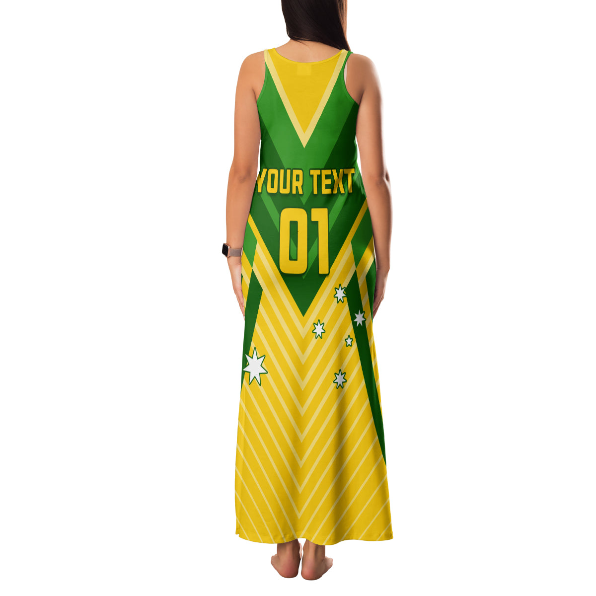 Australia Soccer Family Matching Tank Maxi Dress and Hawaiian Shirt Go Socceroos - Wonder Print Shop