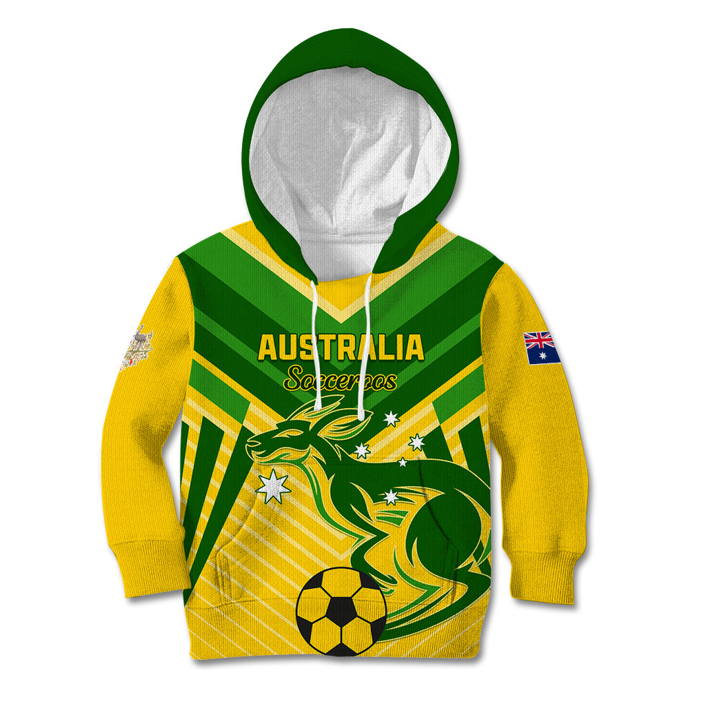 Australia Soccer Kid Hoodie Go Socceroos - Wonder Print Shop
