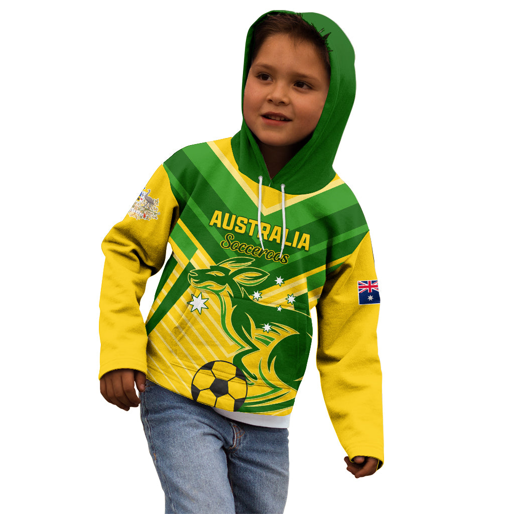 Australia Soccer Kid Hoodie Go Socceroos - Wonder Print Shop
