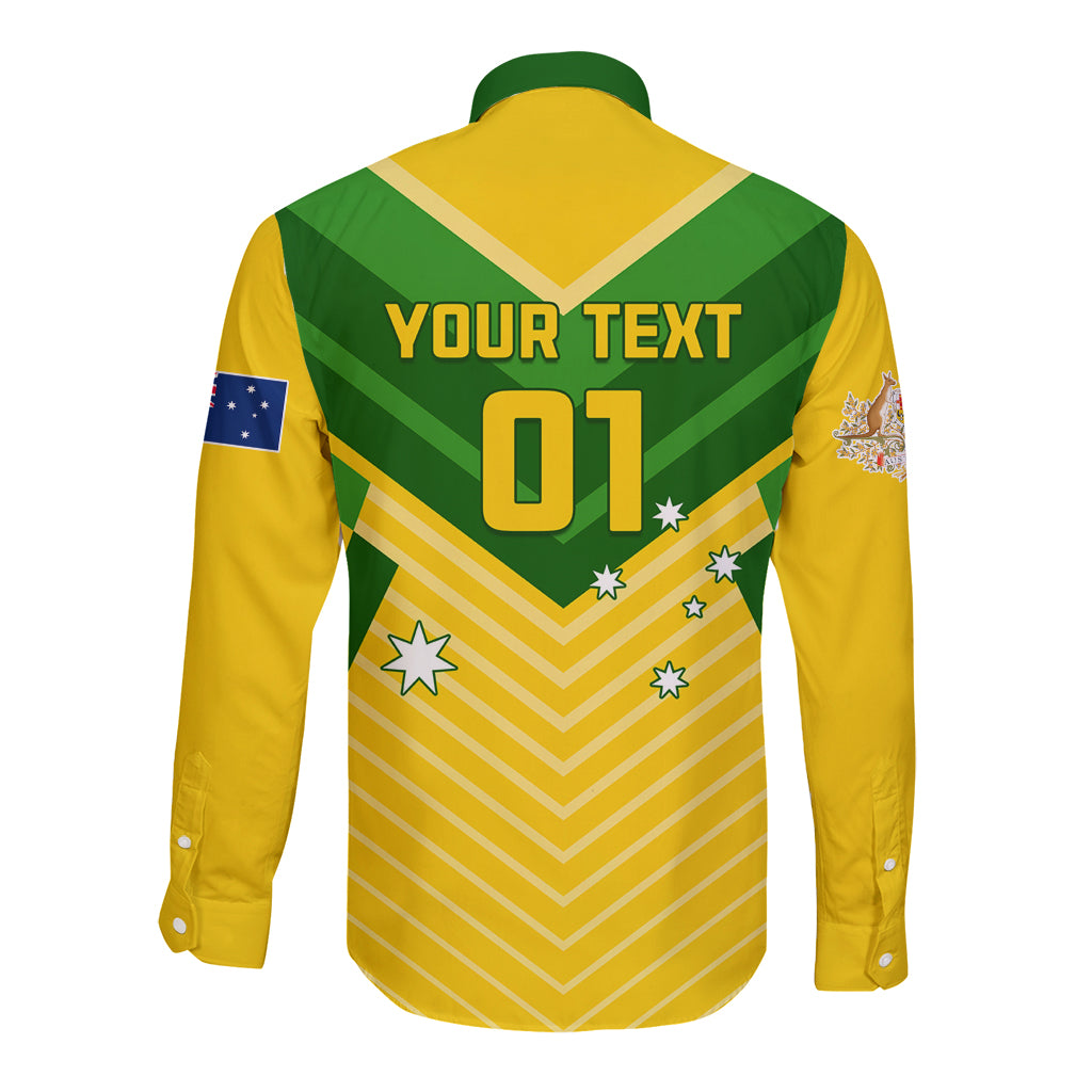 Australia Soccer Long Sleeve Button Shirt Go Socceroos - Wonder Print Shop
