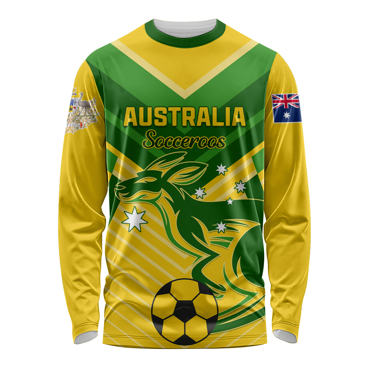 Australia Soccer Long Sleeve Shirt Go Socceroos - Wonder Print Shop