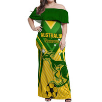 Australia Soccer Off Shoulder Maxi Dress Go Socceroos - Wonder Print Shop