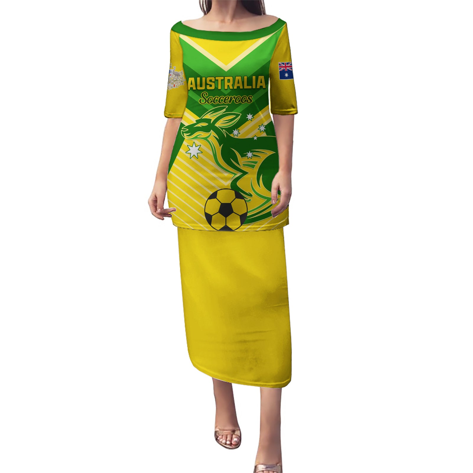 Australia Soccer Puletasi Go Socceroos - Wonder Print Shop