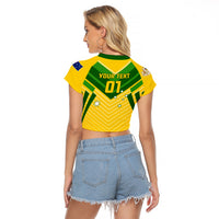 Australia Soccer Raglan Cropped T Shirt Go Socceroos - Wonder Print Shop