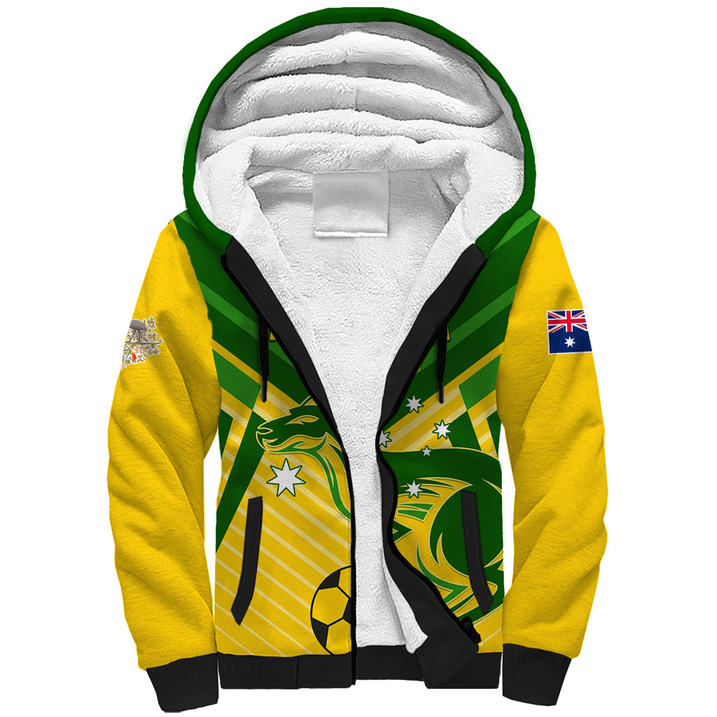 Australia Soccer Sherpa Hoodie Go Socceroos - Wonder Print Shop