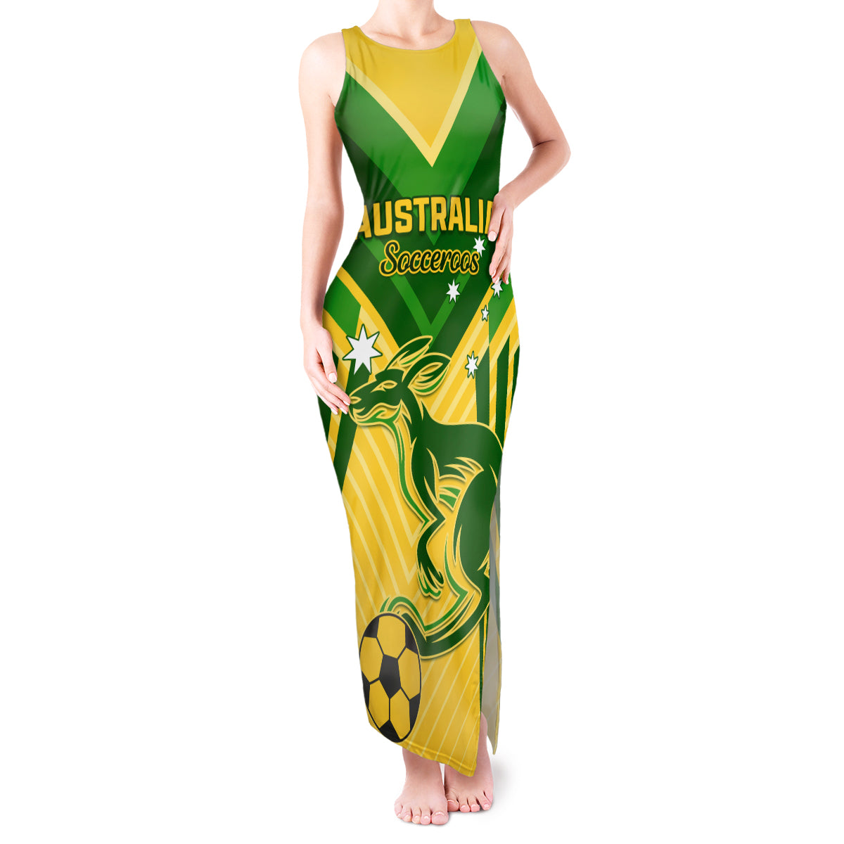 Australia Soccer Tank Maxi Dress Go Socceroos - Wonder Print Shop