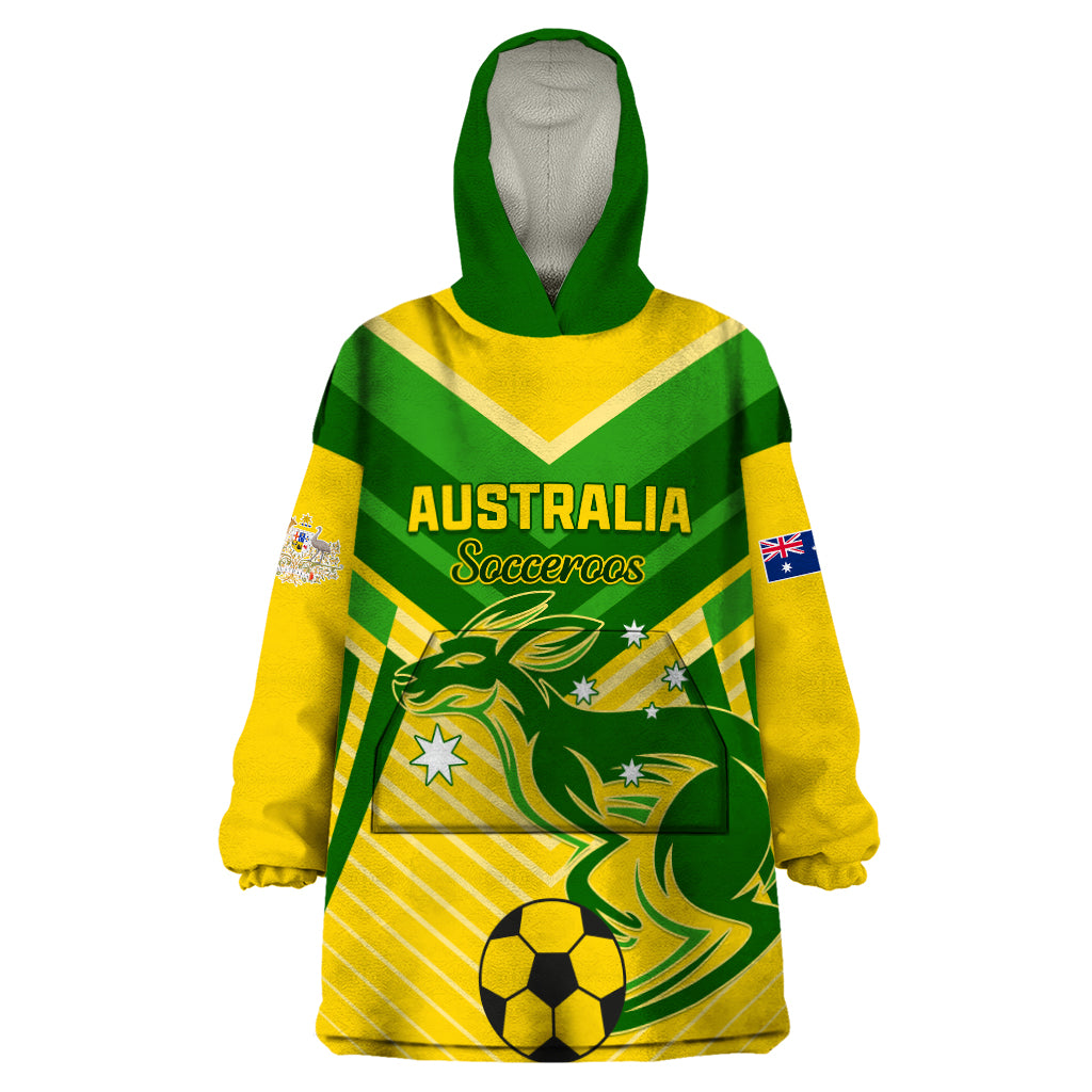 Australia Soccer Wearable Blanket Hoodie Go Socceroos - Wonder Print Shop