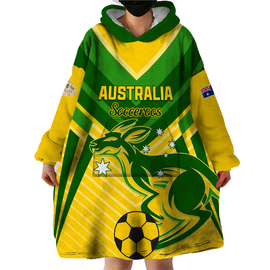 Australia Soccer Wearable Blanket Hoodie Go Socceroos - Wonder Print Shop