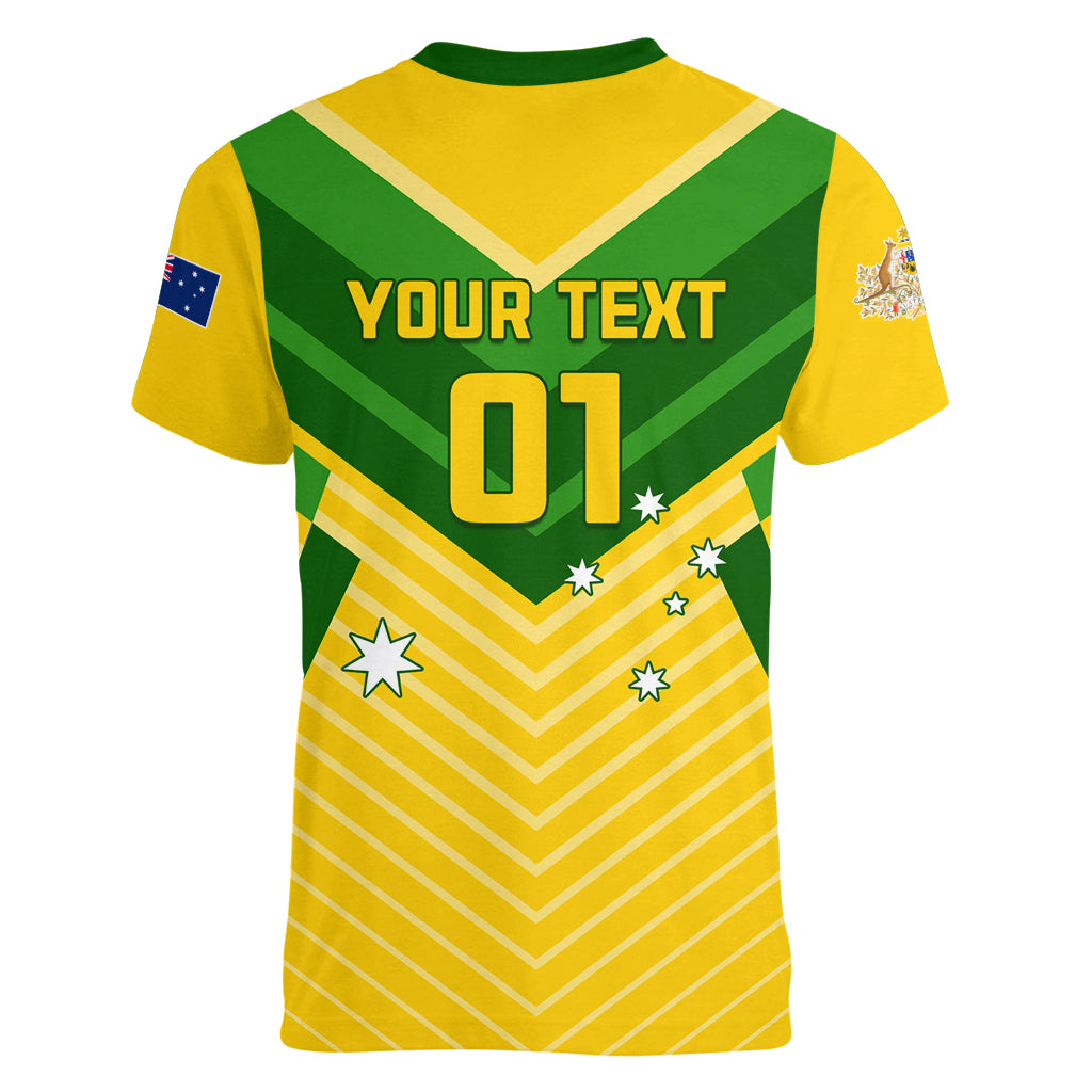 Australia Soccer Women V Neck T Shirt Go Socceroos - Wonder Print Shop