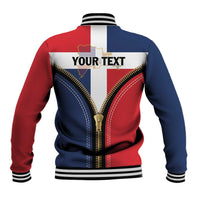 Personalized Dominican Republic 1844 Baseball Jacket Coat Of Arms Zipper Stylized
