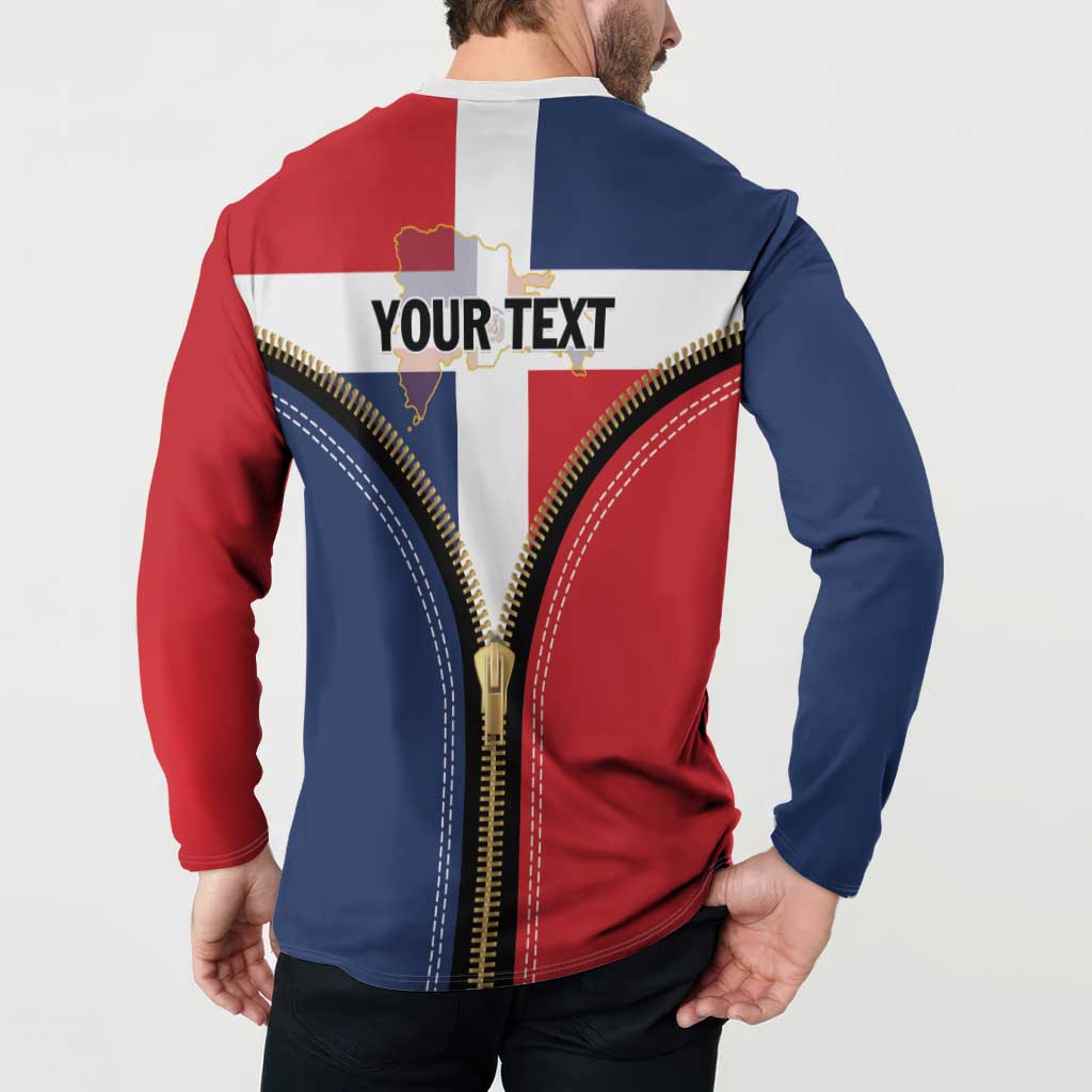 Personalized Dominican Republic 1844 Button Sweatshirt Coat Of Arms Zipper Stylized