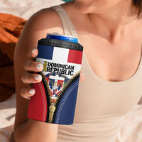 Personalized Dominican Republic 1844 4 in 1 Can Cooler Tumbler Coat Of Arms Zipper Stylized