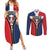 Personalized Dominican Republic 1844 Couples Matching Summer Maxi Dress and Long Sleeve Button Shirt Coat Of Arms Zipper Stylized