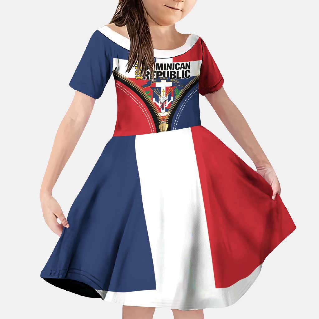 Personalized Dominican Republic 1844 Family Matching Mermaid Dress and Hawaiian Shirt Coat Of Arms Zipper Stylized