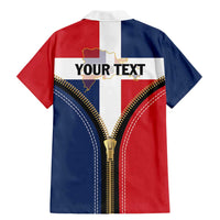 Personalized Dominican Republic 1844 Family Matching Mermaid Dress and Hawaiian Shirt Coat Of Arms Zipper Stylized