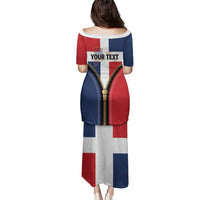 Personalized Dominican Republic 1844 Family Matching Puletasi and Hawaiian Shirt Coat Of Arms Zipper Stylized