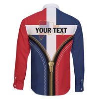 Personalized Dominican Republic 1844 Family Matching Summer Maxi Dress and Hawaiian Shirt Coat Of Arms Zipper Stylized