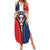 Personalized Dominican Republic 1844 Family Matching Summer Maxi Dress and Hawaiian Shirt Coat Of Arms Zipper Stylized