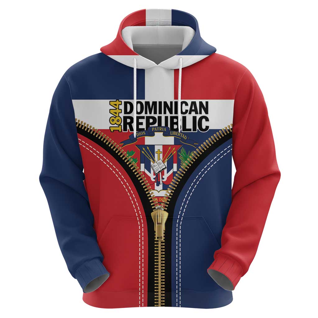 Personalized Dominican Republic 1844 Hoodie Coat Of Arms Zipper Stylized