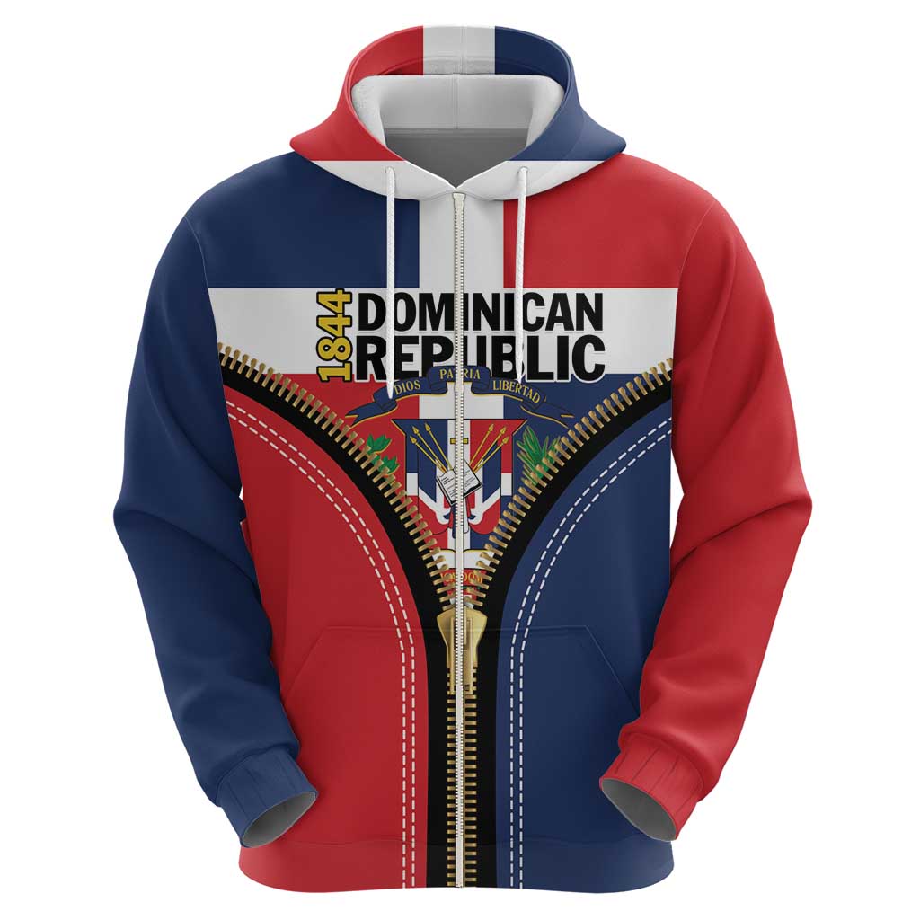 Personalized Dominican Republic 1844 Hoodie Coat Of Arms Zipper Stylized