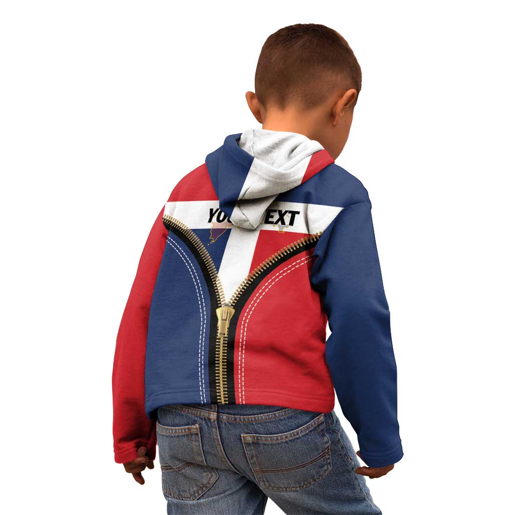 Personalized Dominican Republic 1844 Kid Hoodie Coat Of Arms Zipper Stylized