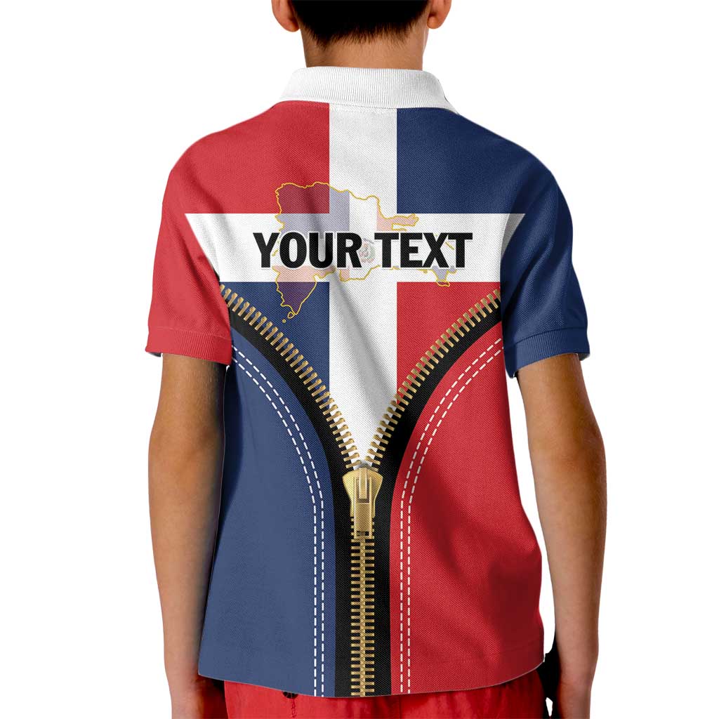 Personalized Dominican Republic 1844 Kid Polo Shirt Coat Of Arms Zipper Stylized