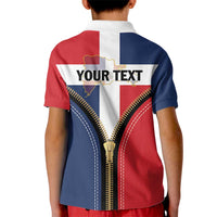 Personalized Dominican Republic 1844 Kid Polo Shirt Coat Of Arms Zipper Stylized