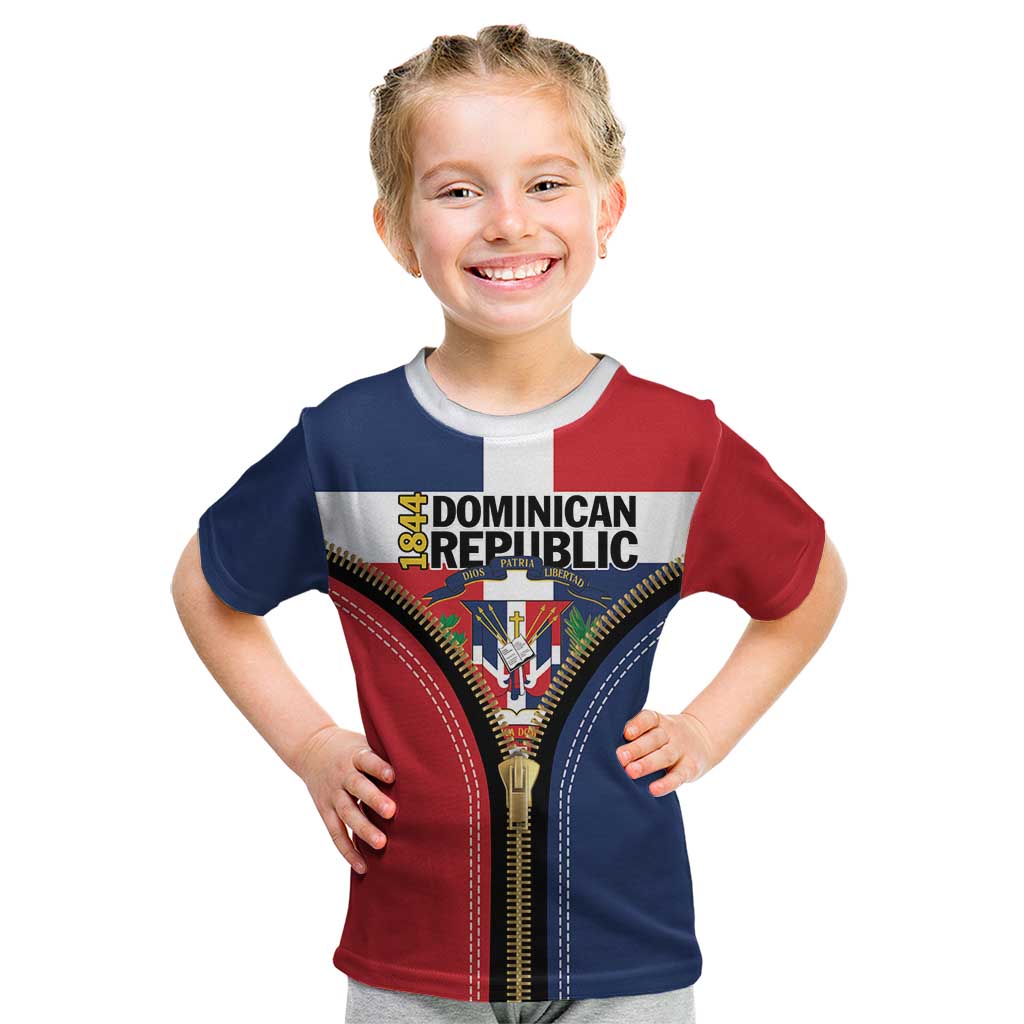 Personalized Dominican Republic 1844 Kid T Shirt Coat Of Arms Zipper Stylized