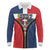 Personalized Dominican Republic 1844 Long Sleeve Polo Shirt Coat Of Arms Zipper Stylized