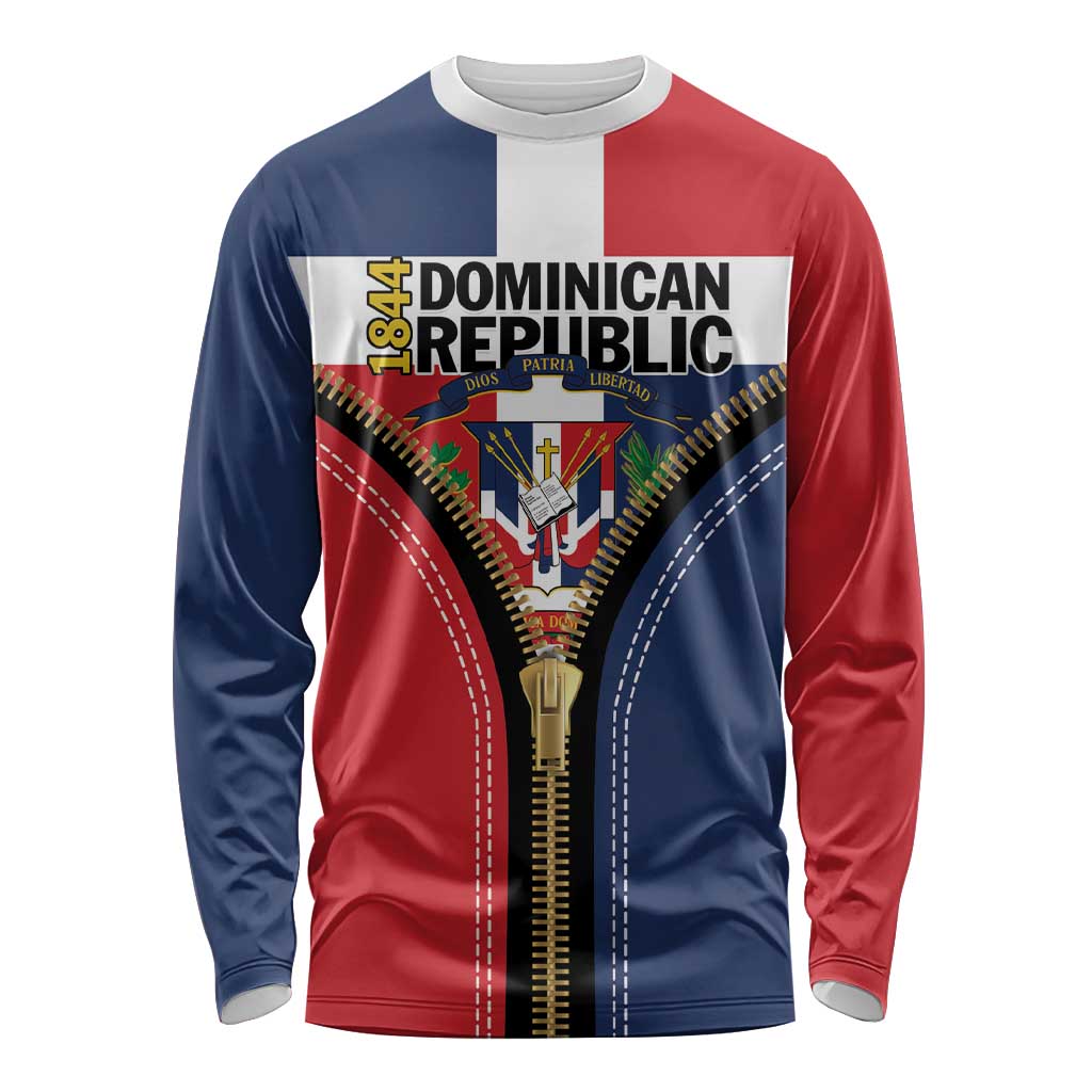 Personalized Dominican Republic 1844 Long Sleeve Shirt Coat Of Arms Zipper Stylized