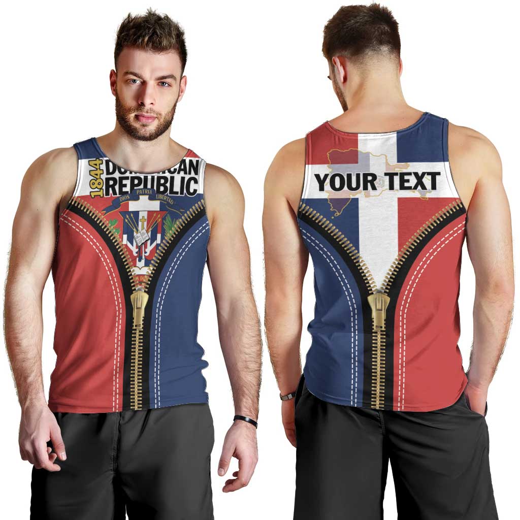 Personalized Dominican Republic 1844 Men Tank Top Coat Of Arms Zipper Stylized