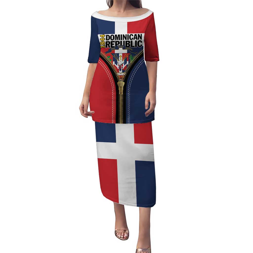 Personalized Dominican Republic 1844 Puletasi Coat Of Arms Zipper Stylized