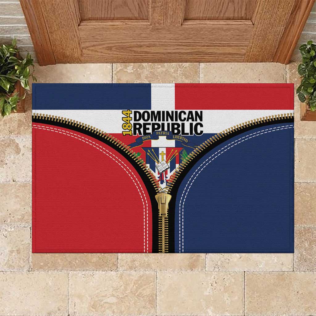 Dominican Republic 1844 Rubber Doormat Coat Of Arms Zipper Stylized
