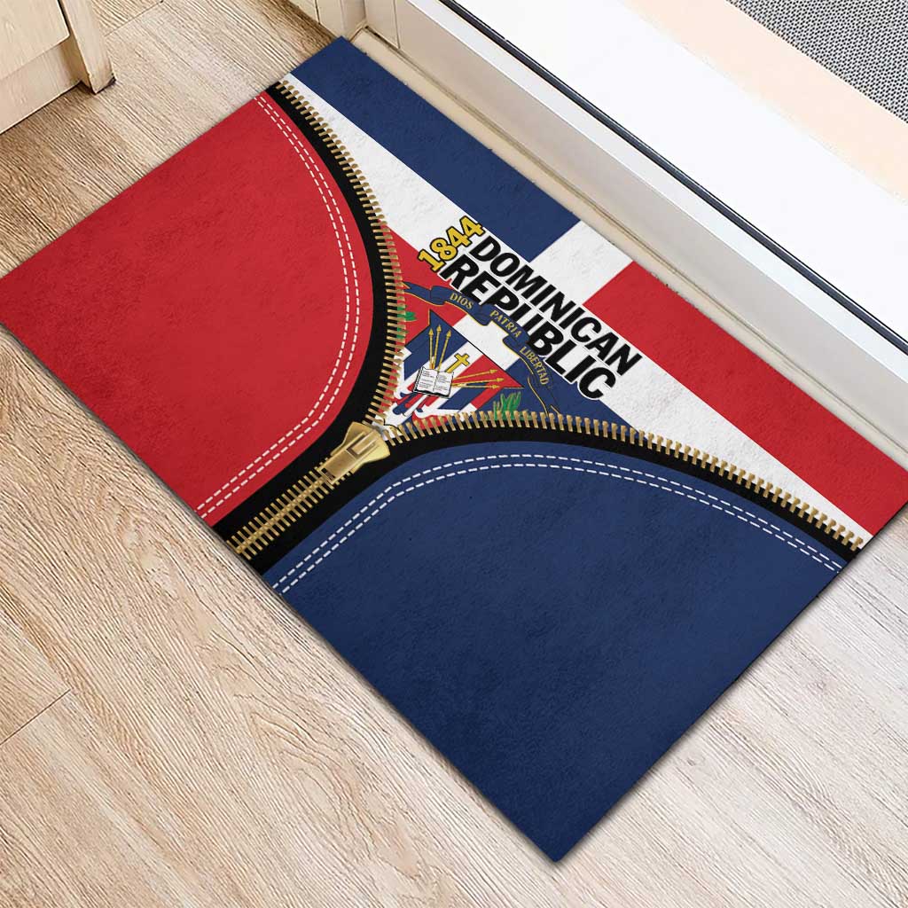 Dominican Republic 1844 Rubber Doormat Coat Of Arms Zipper Stylized