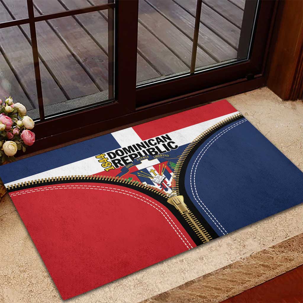 Dominican Republic 1844 Rubber Doormat Coat Of Arms Zipper Stylized