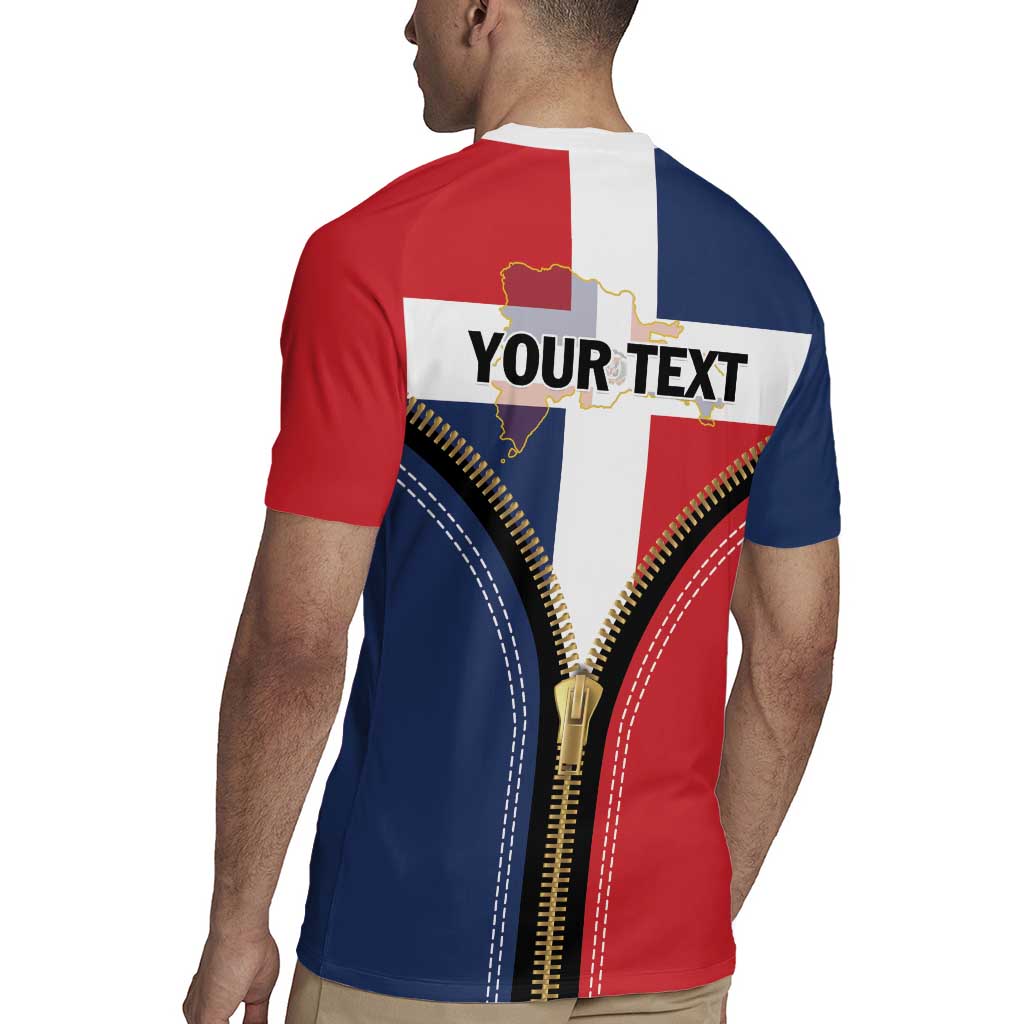 Personalized Dominican Republic 1844 Rugby Jersey Coat Of Arms Zipper Stylized