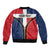 Personalized Dominican Republic 1844 Sleeve Zip Bomber Jacket Coat Of Arms Zipper Stylized