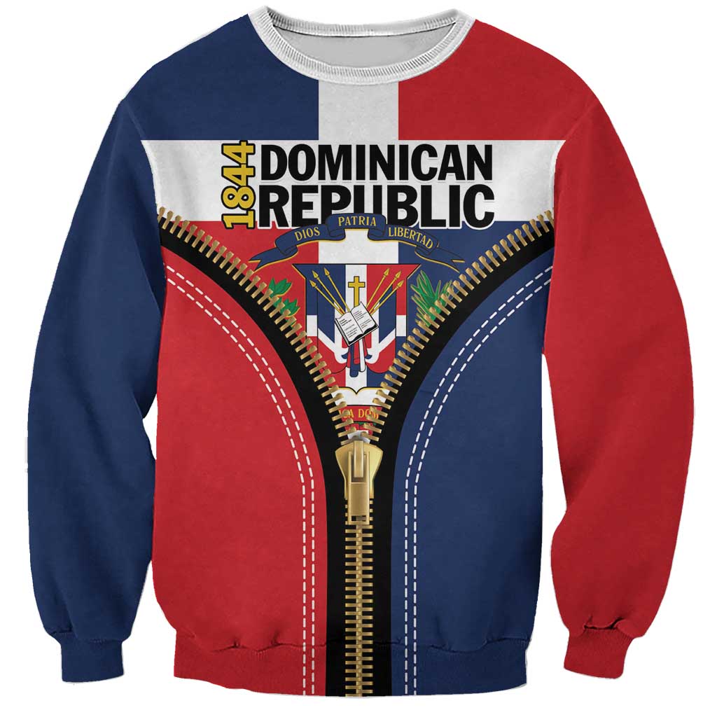 Personalized Dominican Republic 1844 Sweatshirt Coat Of Arms Zipper Stylized