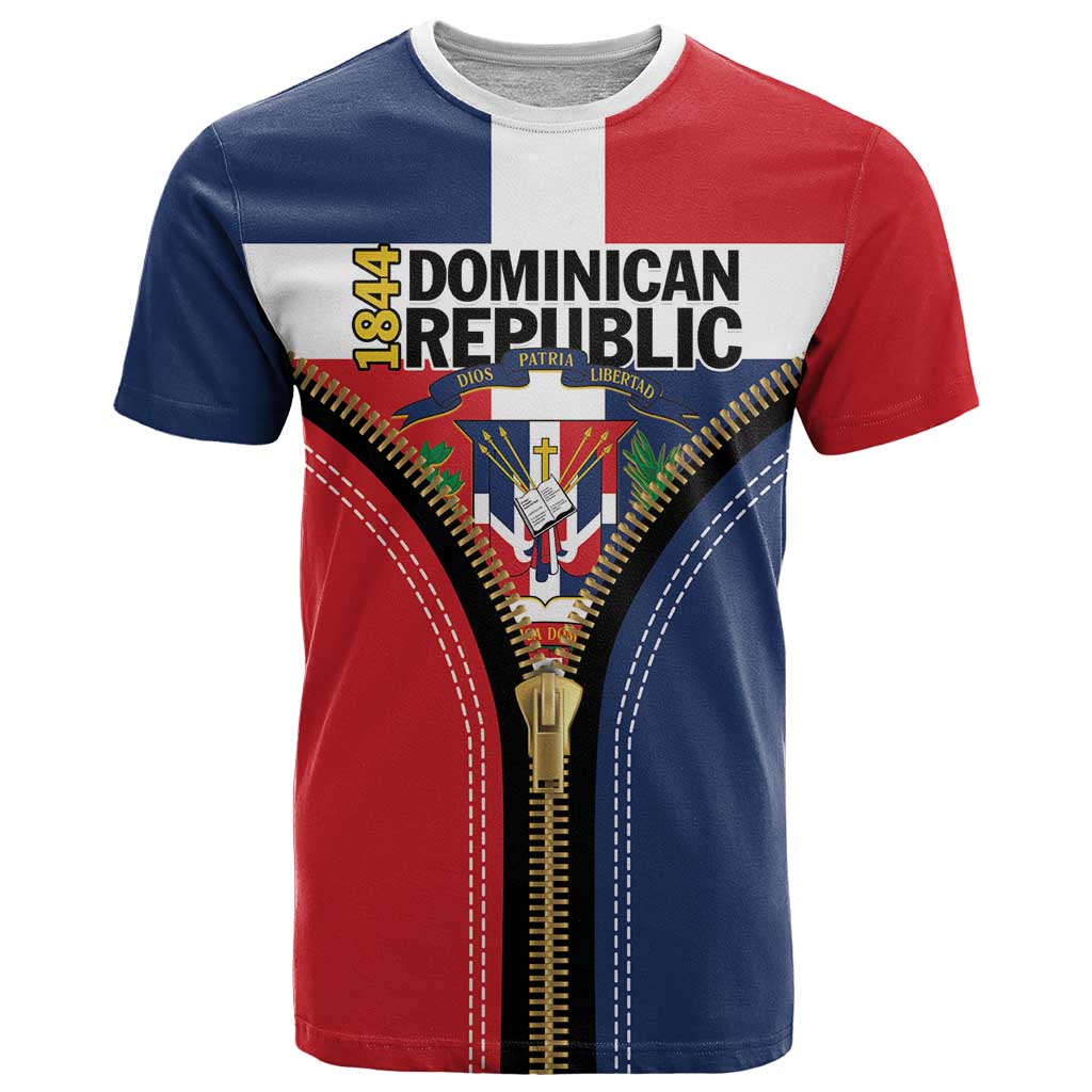 Personalized Dominican Republic 1844 T Shirt Coat Of Arms Zipper Stylized
