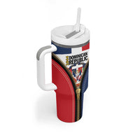 Personalized Dominican Republic 1844 Tumbler With Handle Coat Of Arms Zipper Stylized